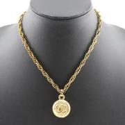 Pre-owned Metal necklaces Chanel Vintage , Yellow , Dames