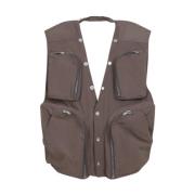 Stof Cargo Vest Rick Owens , Gray , Heren