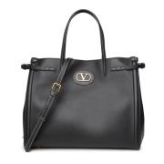 Zwarte Medium Tote Tas Valentino Garavani , Black , Heren