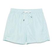 Polyester Zwemshorts met Elastische Riem Fedeli , Green , Heren