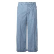 Blauwe Jeans met Wijde Pijp Kort Valentino Garavani , Blue , Heren