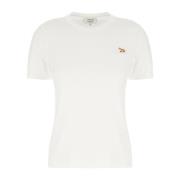 Casual Katoenen T-Shirt voor Mannen Maison Kitsuné , White , Dames