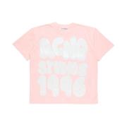 Stijlvol grafisch bedrukt T-shirt Acne Studios , Pink , Dames