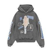 Katoenen Hoodie met Print Represent , Gray , Heren