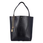 Zwarte Korrelig Leren Spin Tote Tas Chloé , Black , Dames