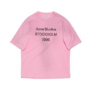 Stijlvol Zwart T-shirt Acne Studios , Pink , Dames