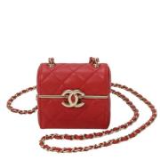 Pre-owned Leather chanel-bags Chanel Vintage , Red , Dames