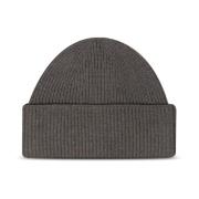 Merino Beanie met brede omslag Samsøe Samsøe , Green , Dames