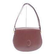 Pre-owned Leather shoulder-bags Cartier Vintage , Red , Dames