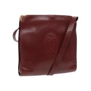 Pre-owned Leather shoulder-bags Cartier Vintage , Red , Dames