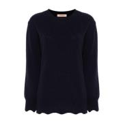 Blauwe Oversized Sweater Jurk Twinset , Blue , Dames