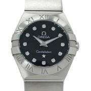 Pre-owned Stainless Steel watches Omega Vintage , Black , Dames