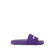 Witte 3D Rubberen Zwembadsandalen Balenciaga , Purple , Heren