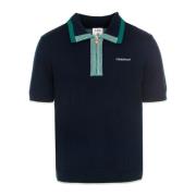 Gestreept poloshirt met rits Casablanca , Blue , Heren