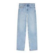 Blauwe Denim Macro Broek Diesel , Blue , Heren