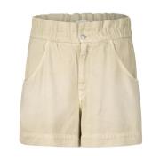 Hoge Taille Paperbag Shorts Isabel Marant , Beige , Dames