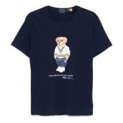 Geborduurde 'Polo Bear' Katoenen T-shirt Polo Ralph Lauren , Blue , He...