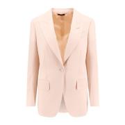 Wollen Blazer met Zijden Voering Tom Ford , Pink , Dames