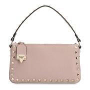 Rockstud Leren Crossbody Tas Valentino , Pink , Dames