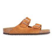 Leren slippers met verstelbare gesp Birkenstock , Brown , Heren