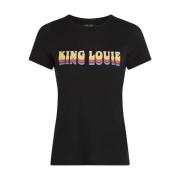 Logo Plaatsing T-shirt King Louie , Black , Dames