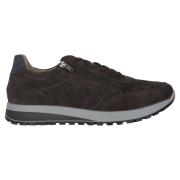 Wijde pasvorm veter-zip sneaker - Bruin ara , Brown , Heren