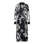 Bloemenprint overhemdjurk Marc Cain , Black , Dames