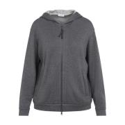 Donkergrijs Hoodievest Brunello Cucinelli , Gray , Dames