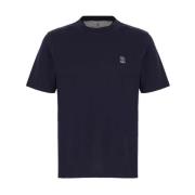 Crew Neck T-shirt voor heren Brunello Cucinelli , Blue , Heren