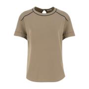 Sportief Katoenen T-shirt met Moniline Profielen Brunello Cucinelli , ...