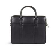 Zwarte Leren Laptoptas Howard London , Black , Heren