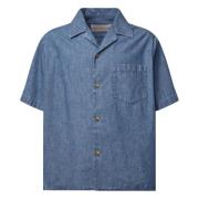 Blauw Katoenen Knoopshirt Valentino Garavani , Blue , Heren