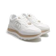 Kleurrijke Logo Sneakers - Lage Hak Liu Jo , White , Dames