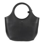 Zwarte leren handtas met verstelbare band Courrèges , Black , Dames