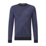 Merinowol Pullover Klassieke Stijl Hugo Boss , Blue , Heren