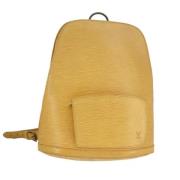 Pre-owned Leather backpacks Louis Vuitton Vintage , Yellow , Dames