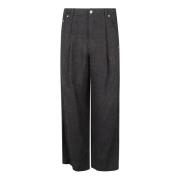 Wide Trousers Off White , Gray , Heren