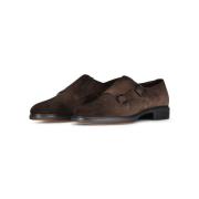 Velours Monks met Gespen Santoni , Brown , Heren