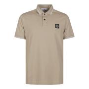 Slim Poloshirt, Korte Mouw, Stijlvol Stone Island , Beige , Heren