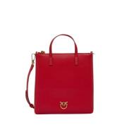 Rode Mini Shopper Tas Pinko , Red , Dames