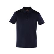 Katoenen polo met ritssluiting Moorer , Blue , Heren