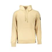 Beige Geborsteld Katoenen Hoodie met Centrale Zak Calvin Klein , Beige...