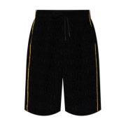 Logo shorts Versace , Black , Heren