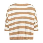 Gestreepte Oversized Wollen Trui Liviana Conti , Beige , Dames