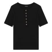 Korte Mouw Ronde Hals T-Shirt Anine Bing , Black , Dames