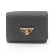 Pre-owned Leather wallets Prada Vintage , Black , Dames