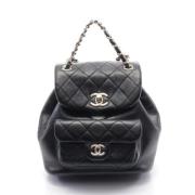 Pre-owned Leather backpacks Chanel Vintage , Black , Dames