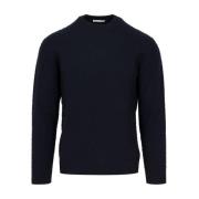 Merino Wol Gebreide Trui Zwart Blauw Paolo Pecora , Black , Heren