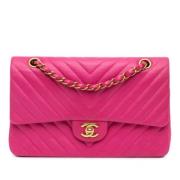 Pre-owned Leather chanel-bags Chanel Vintage , Pink , Dames