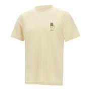 Katoenen T-shirt met logo, gemaakt in Italië Autry , Beige , Heren